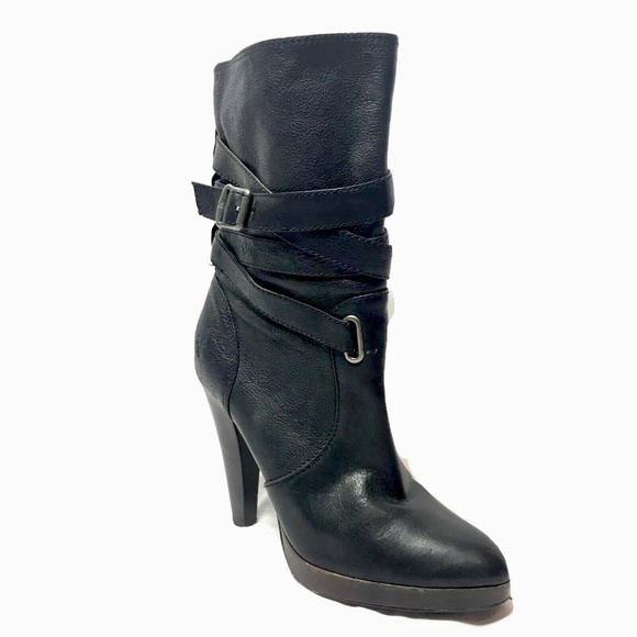 FRYE Harlow Multi Strap Boots Heel Platform - Picture 1 of 10